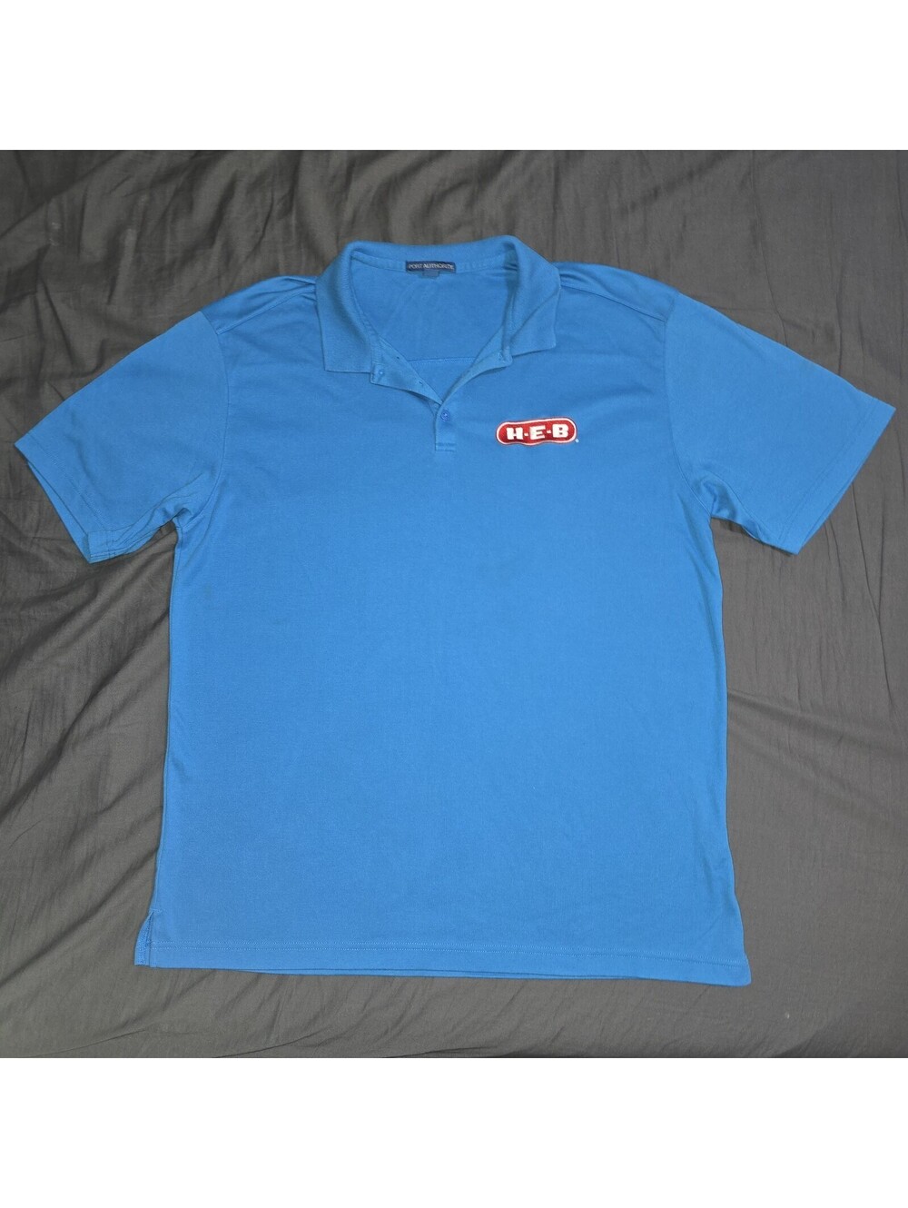 Blue HEB Employee Uniform Polo Port Authority Sz XL H-E- B